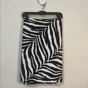 Talbots Black and White Zebra Print Pencil Skirt
